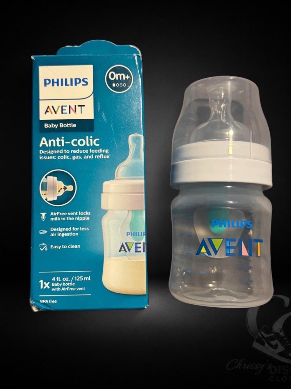 Philips Avent Baby Bottle in Clear with Blue and Yellow Logo